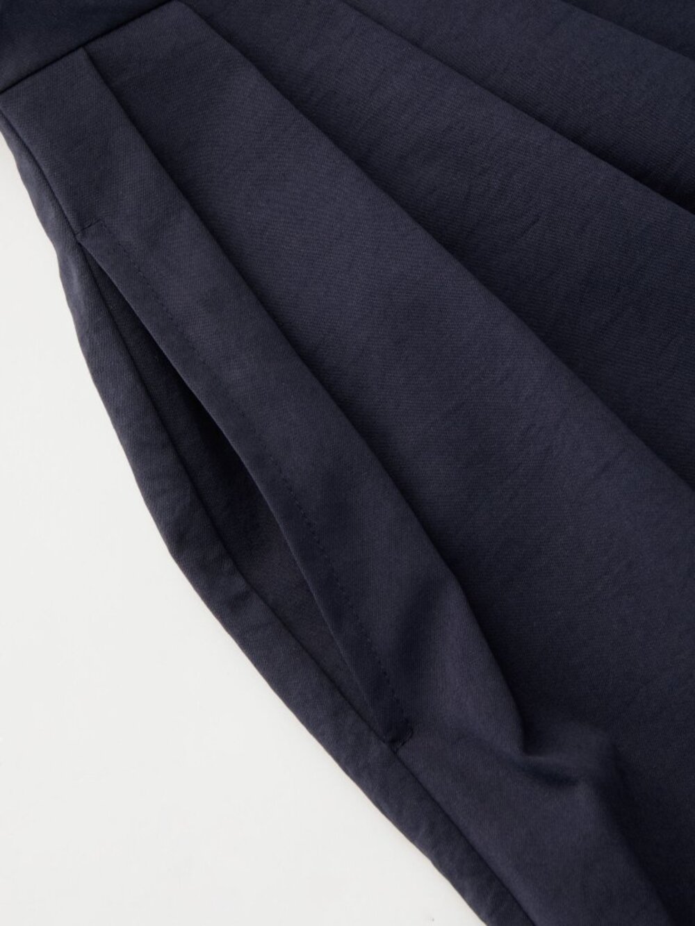 Navy V-neck Solid Pleated Sleeveless Maxi Dress - Picture 4 of 6